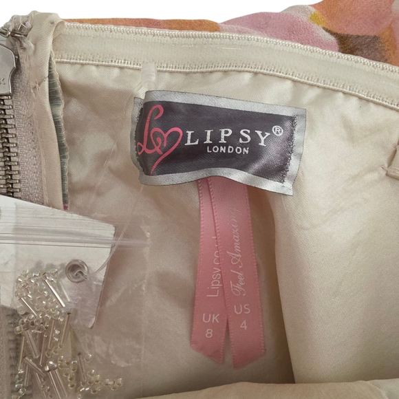 Lipsy London Floral Tube Dress Ruffles Size 4 New - Picture 11 of 15